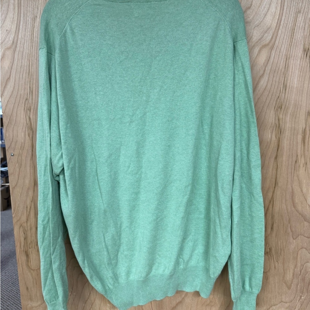Peter Millar Cashmere Blend V Neck Sweater Men’s Size Large Green - Picture 4 of 6